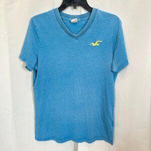 Vtg Hollister Mens Shirt Y2K 90s Medium Blue‎ Seagull Embroidered Logo 18967